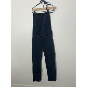 Free People Denim Adjustable Halter Jumpsuit Size 2